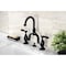 Kingston Brass Bridge Bathroom Faucet with Brass PopUp, Matte Black KS7990BAL - alternate 4